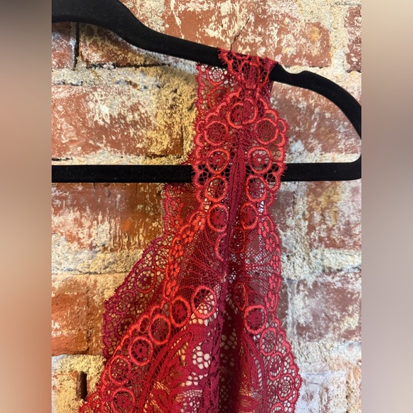 For Love & Lemons Mon Cheri Red Lace Mini Dress - NWT! SIZE MEDIUM - Picture 6 of 9